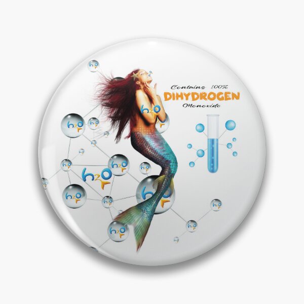 Item preview, Dihydrogen Monoxide Mermaid Art – Psychedelic Ocean Fantasy with H2O Molecule & Satire designed and sold by GraphixKing999.