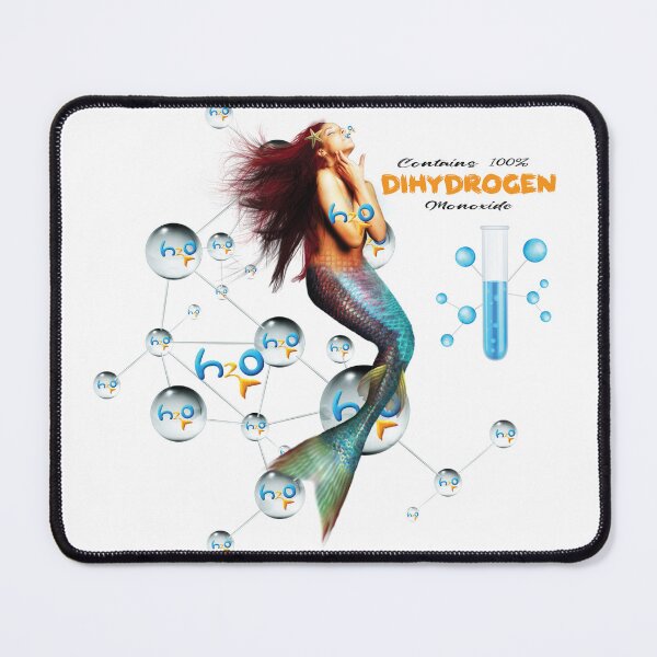 Item preview, Dihydrogen Monoxide Mermaid Art – Psychedelic Ocean Fantasy with H2O Molecule & Satire designed and sold by GraphixKing999.