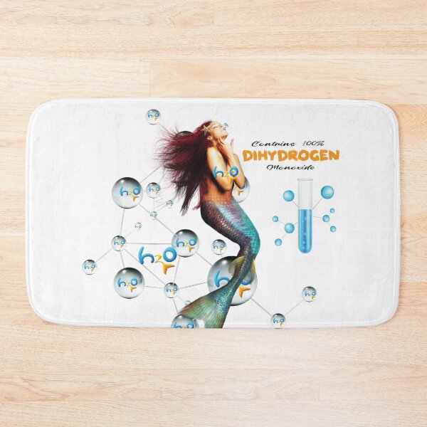 Item preview, Dihydrogen Monoxide Mermaid Art – Psychedelic Ocean Fantasy with H2O Molecule & Satire designed and sold by GraphixKing999.
