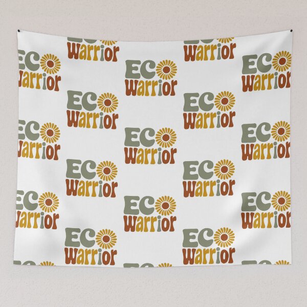 Item preview, Eco Warrior – Retro Flower Power Environmental Message designed and sold by Taans-Creation.