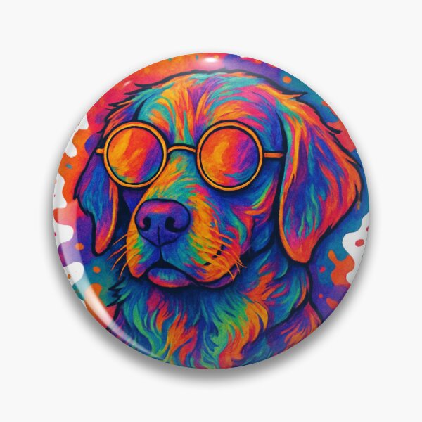 Item preview, Psychedelic dog with glasses designed and sold by Li. Images of everything.