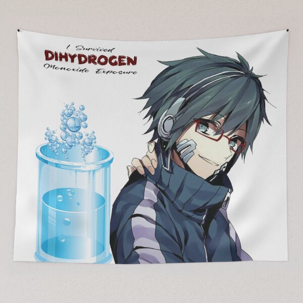 Item preview, Dihydrogen Monoxide Survivor – Stylish Anime Boy Art with H₂O Molecule Jar designed and sold by GraphixKing999.