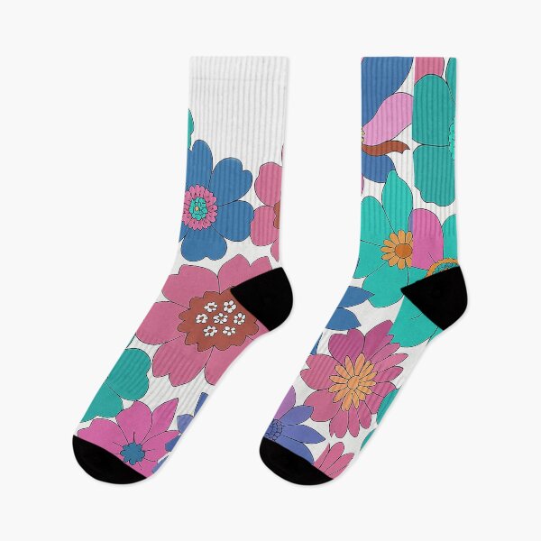 Item preview, Soft Pastel Retro Floral Pattern – 60s Groovy Flowers for Cute Vintage Gift Ideas designed and sold by weirdfishes123.