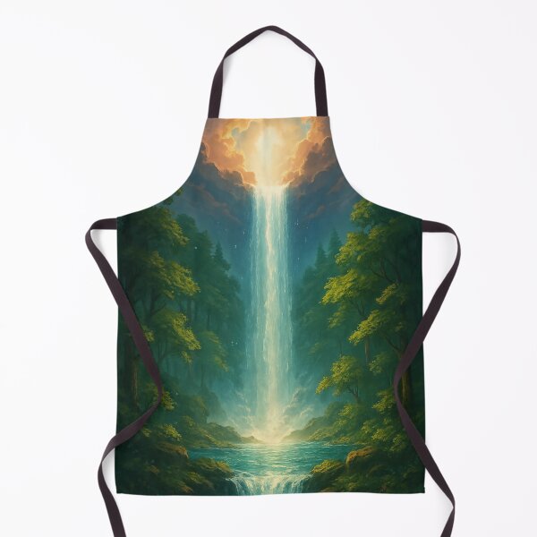 Item preview, Fountain Fall from Heaven in the Woods Design | Mystical Forest Waterfall Scene | Enchanted Nature Dream Graphic | Serene Celestial Wilderness Vibes | Peaceful Outdoor Fantasy Art designed and sold by PaintedPixels01.