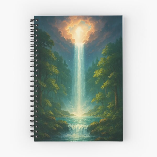 Item preview, Fountain Fall from Heaven in the Woods Design | Mystical Forest Waterfall Scene | Enchanted Nature Dream Graphic | Serene Celestial Wilderness Vibes | Peaceful Outdoor Fantasy Art designed and sold by PaintedPixels01.