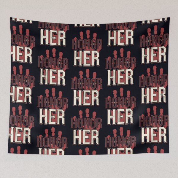 Item preview, Honor Her – Bold Statement With Red Handprint designed and sold by Taans-Creation.