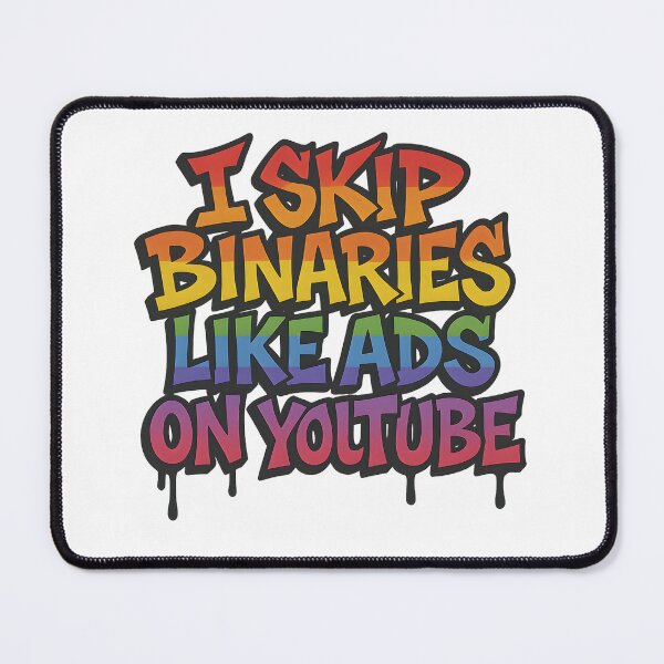 Item preview, I Skip Binaries Like Ads – Rainbow Typography designed and sold by Haus Of Sin.