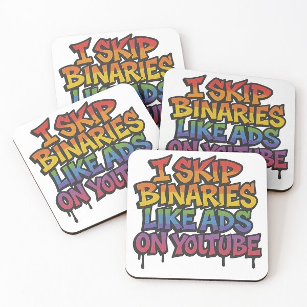 Item preview, I Skip Binaries Like Ads – Rainbow Typography designed and sold by Haus Of Sin.