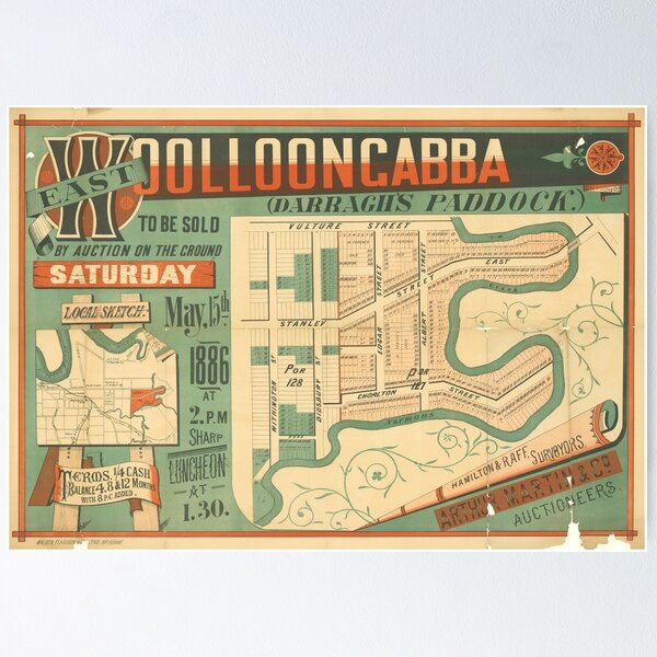 Item preview, East Wolloongabba Estate (East Brisbane) Darragh's Paddock Estate Vintage Map, Suburb Map, Historical Map, Real Estate Map designed and sold by housedetective.