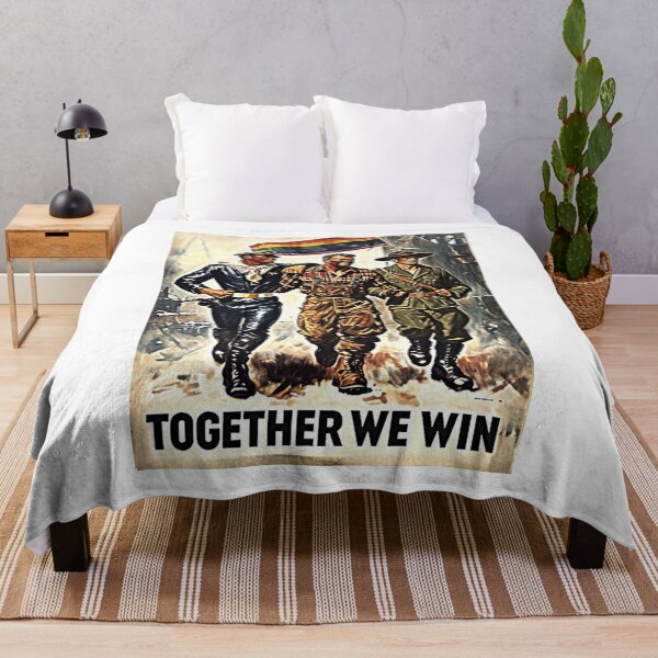 Item preview, Vintage Retro Gay Pride Military Sailor Lumberjack Together We Win Gay Pride Graphic Design designed and sold by ItsAKinkThing.