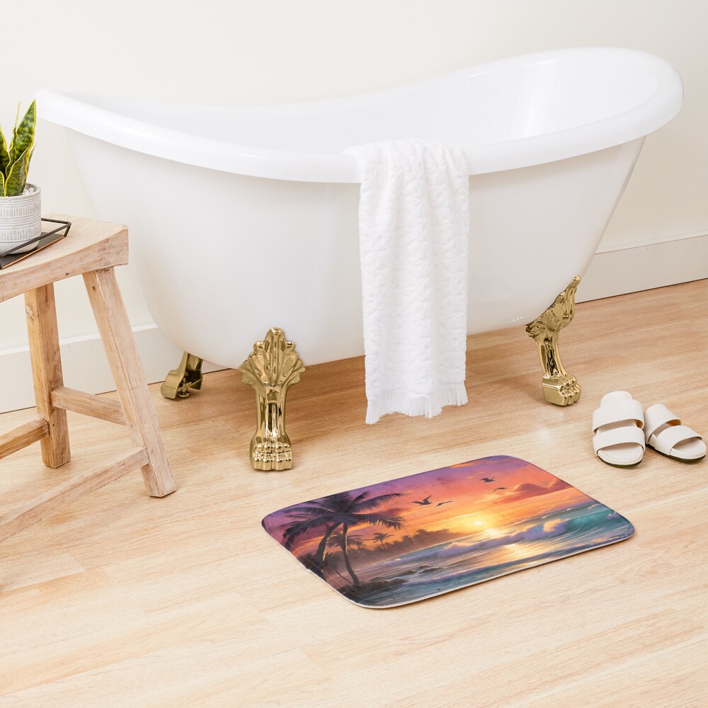 Vista previa del artículo con la obra «Alfombra de baño», diseñado y vendido por DrawnThreads.