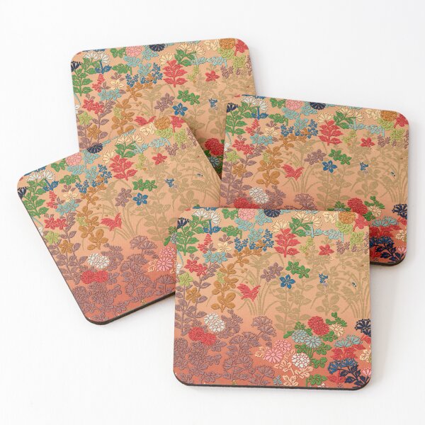 Item preview, Japanese Floral Fan Pattern – G.A. Audsley 1884 designed and sold by EmeraldeaArt.