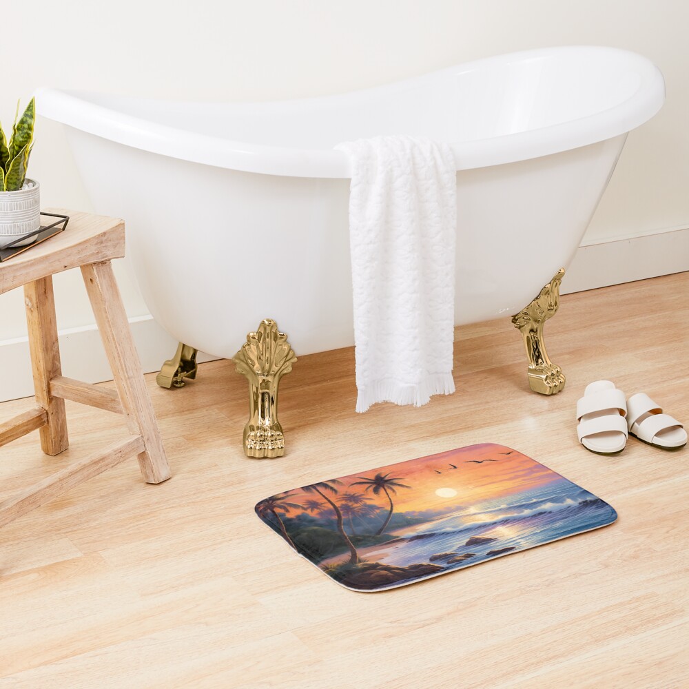 Vista previa del artículo con la obra «Alfombra de baño», diseñado y vendido por DrawnThreads.