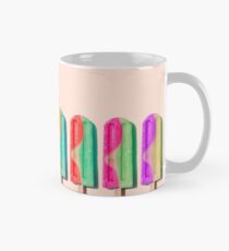 Row of rainbow-colored icecream lollies Classic Mug