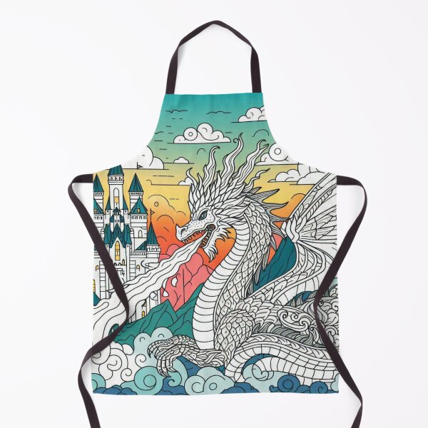 Item preview, Fierce Dragon Coloring Book Style Art designed and sold by Kawaii Corner .