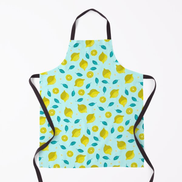 Item preview, Playful lemon blossom design on light blue designed and sold by colorofmagic.