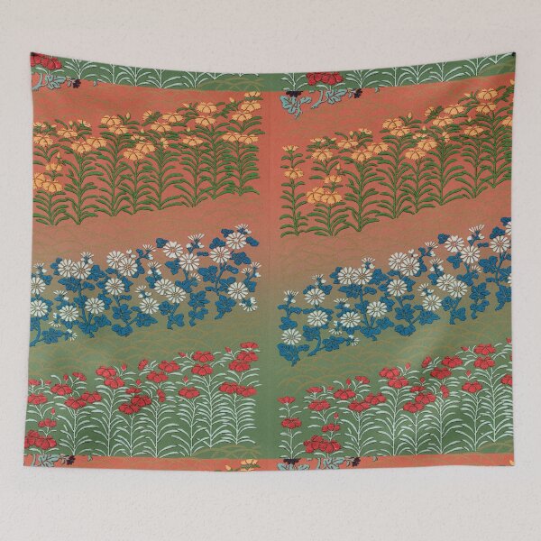 Item preview, Vintage Japanese Floral Fan Pattern – G.A. Audsley (1884) designed and sold by EmeraldeaArt.