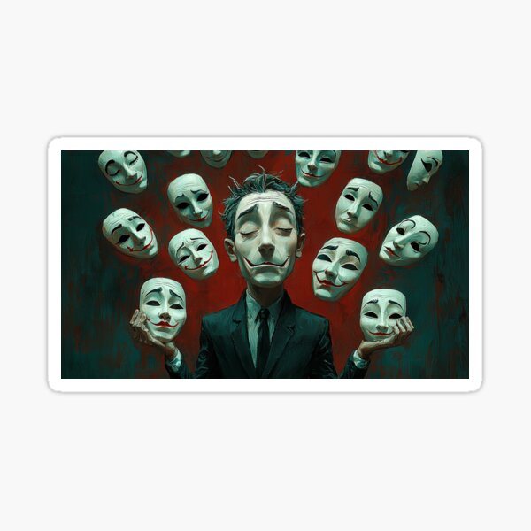 Item preview, Surreal Joker Mask Illusion - Dark Conceptual Identity Art designed and sold by Art of Ngu.
