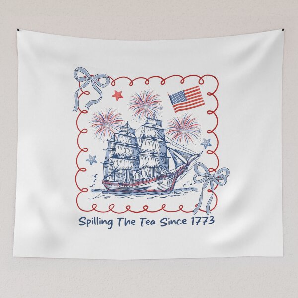 Item preview, Vintage Spilling The Tea Since 1773 4Th Of July USA Flag designed and sold by Wilson-Aura.