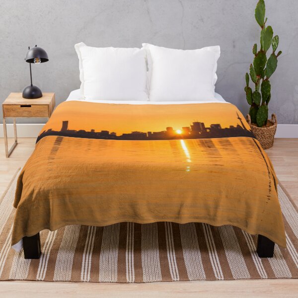 Item preview, Silky Sunrise Silhouette - Torontos Skyline Over Lake Ontario designed and sold by Georgia Mizuleva.
