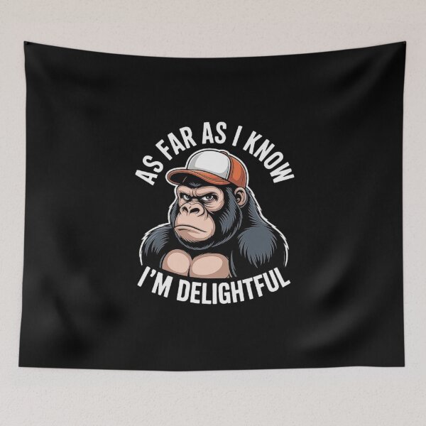 Item preview, Funny Gorilla Cartoon Art - Delightful Attitude Design designed and sold by love3617.