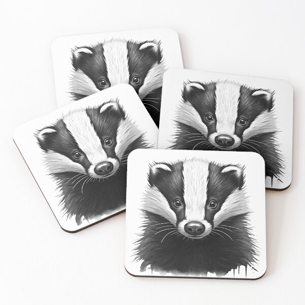 Item preview, European Badger Cub – Digital Ink Portrait designed and sold by Typeglyphs.
