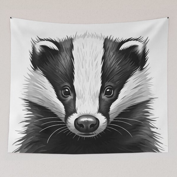 Item preview, European Badger Cub – Digital Ink Portrait designed and sold by Typeglyphs.