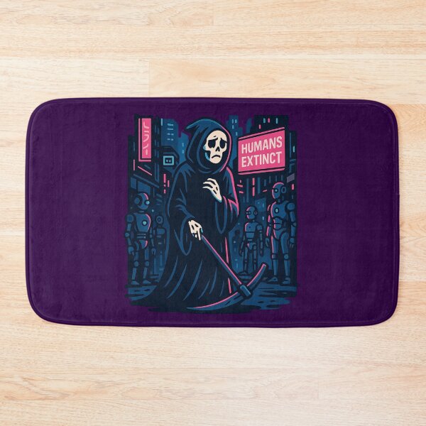 Item preview, No More Souls to Reap – Grim Reaper Cyberpunk AI Dystopia designed and sold by Planthem.
