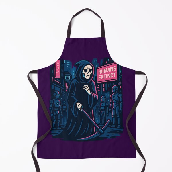 Item preview, No More Souls to Reap – Grim Reaper Cyberpunk AI Dystopia designed and sold by Planthem.