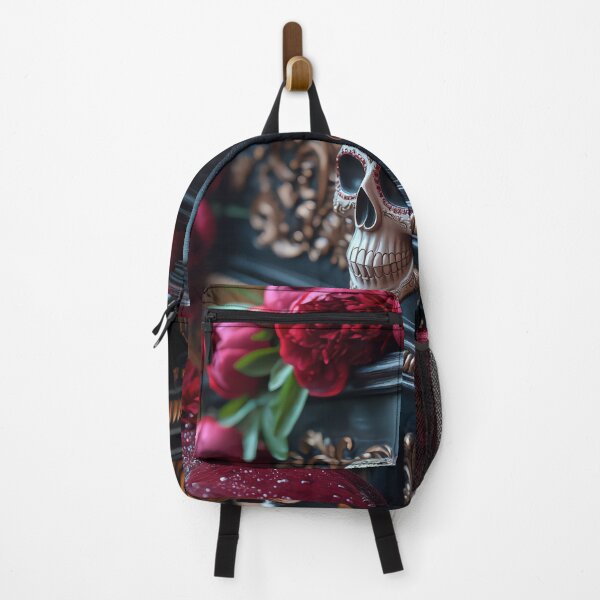 Item preview, Santa Muerte Grand Piano with Dewy Peonies – Baroque Gothic Art designed and sold by ArtiQreate.