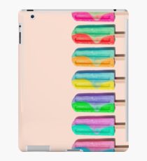 Row of rainbow-colored icecream lollies iPad Case/Skin