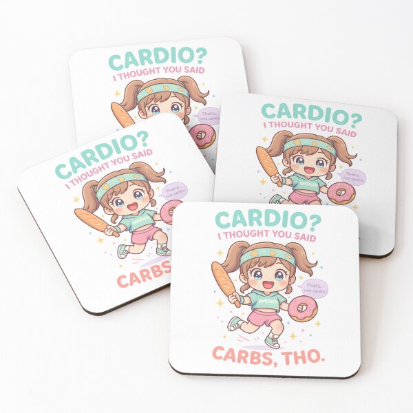 Item preview, Cardio? I Thought You Said Carbs, Tho! – Kawaii Chibi Workout Parody Tee designed and sold by Snackwear Apparel.