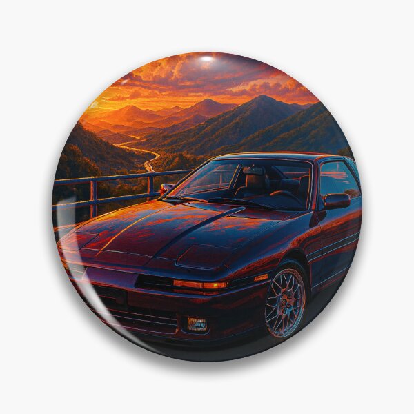 Item preview, Iconic Sports Car Surrounded By Majestic Mountains At Dusk designed and sold by RevUpDesign.