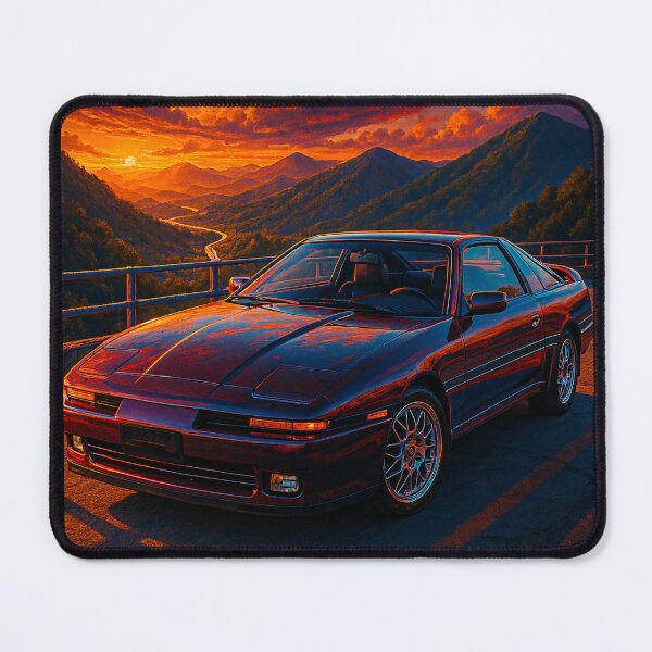 Item preview, Iconic Sports Car Surrounded By Majestic Mountains At Dusk designed and sold by RevUpDesign.