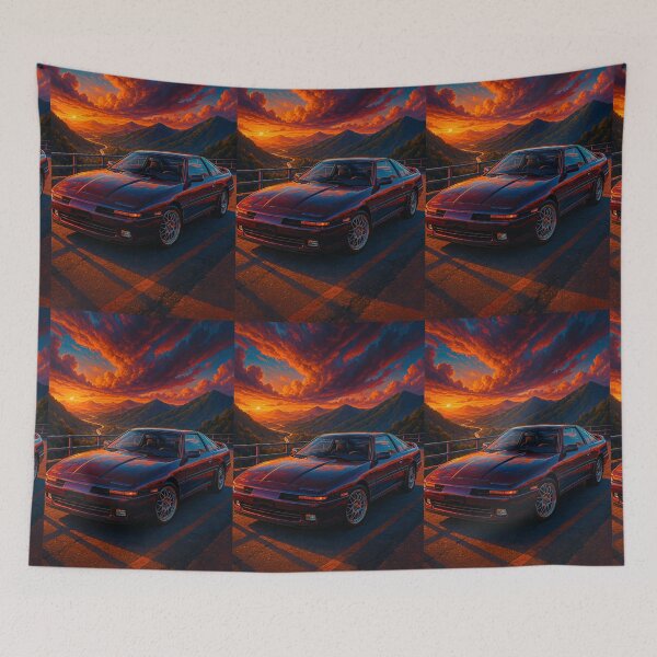 Item preview, Iconic Sports Car Surrounded By Majestic Mountains At Dusk designed and sold by RevUpDesign.