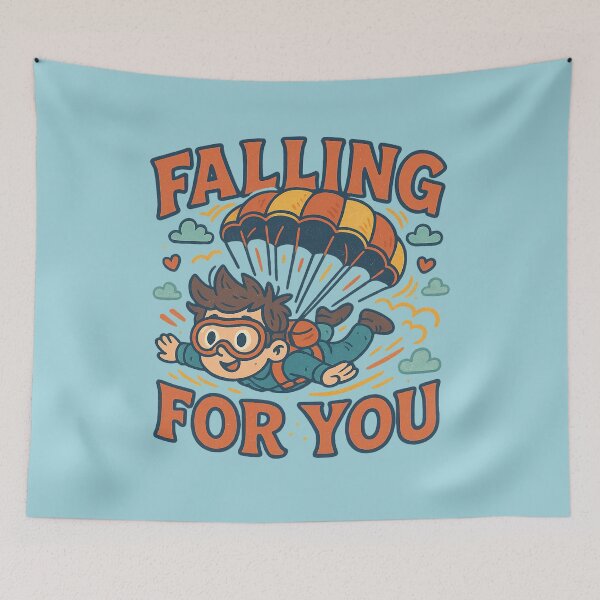 Item preview, Falling for You – Cute Skydiving Love Pun designed and sold by GirlyPopped.