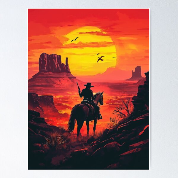 Vista previa del artículo con la obra «El Vaquero Rojo - Inspiración», diseñado y vendido por ArvorStudios.