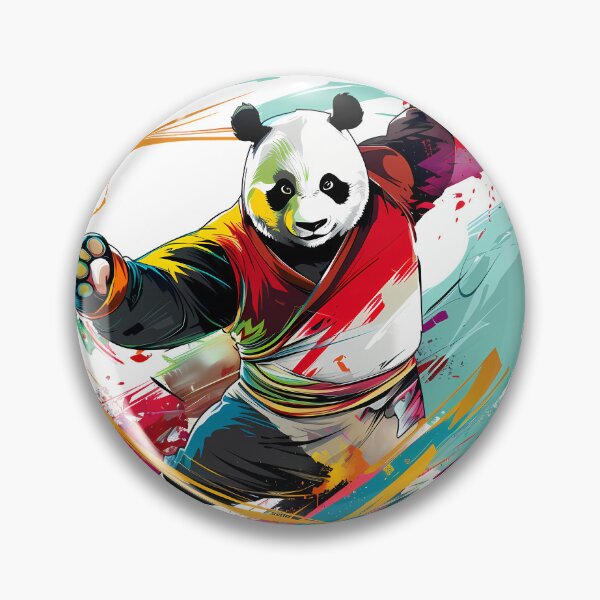 Item preview, Kung Fu Panda - Energetic Panda with Colorful Splash Background designed and sold by Asapusri.