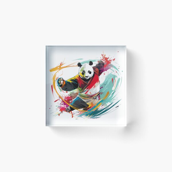 Item preview, Kung Fu Panda - Energetic Panda with Colorful Splash Background designed and sold by Asapusri.