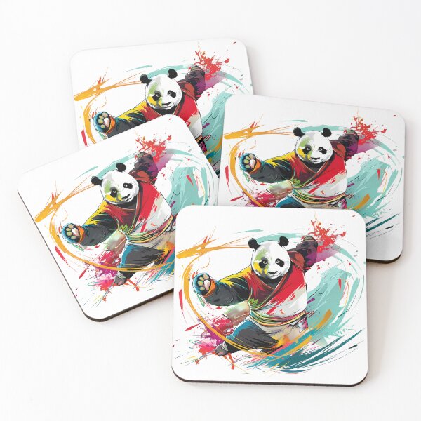 Item preview, Kung Fu Panda - Energetic Panda with Colorful Splash Background designed and sold by Asapusri.