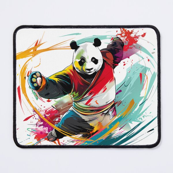 Item preview, Kung Fu Panda - Energetic Panda with Colorful Splash Background designed and sold by Asapusri.