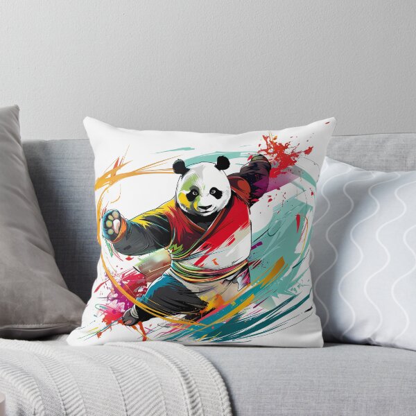 Item preview, Kung Fu Panda - Energetic Panda with Colorful Splash Background designed and sold by Asapusri.