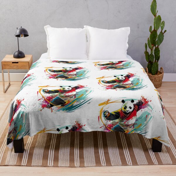 Item preview, Kung Fu Panda - Energetic Panda with Colorful Splash Background designed and sold by Asapusri.