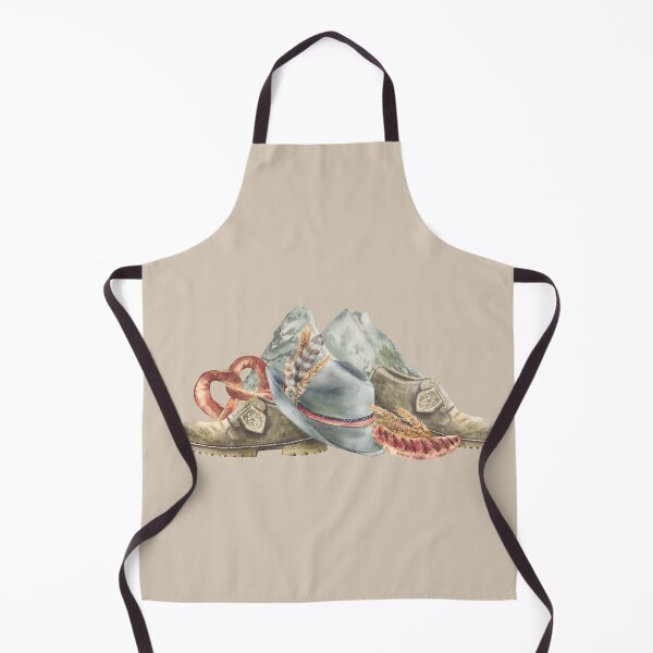 Item preview, Oktoberfest watercolor. German alpine mountain, pretzel, sausage. Bavarian hat, shoes. designed and sold by BartolArt.