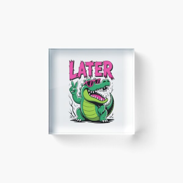 Item preview, See You Later Gator Neon Deathcore Spiked Alligator  designed and sold by stickercuffs.