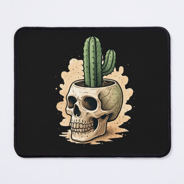 Item preview, "Cactus in Skull Pot – Minimal Desert Vibe Skull Art" designed and sold by ColorSplash123.