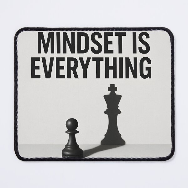 Item preview, Mindset is Everything Wall Art – Motivational Chess Quote Print with Pawn and King Shadow designed and sold by AbstractAuraArt.