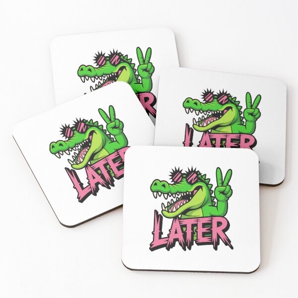 Item preview, See You Later Gator Neon Deathcore Spiked Alligator designed and sold by stickercuffs.
