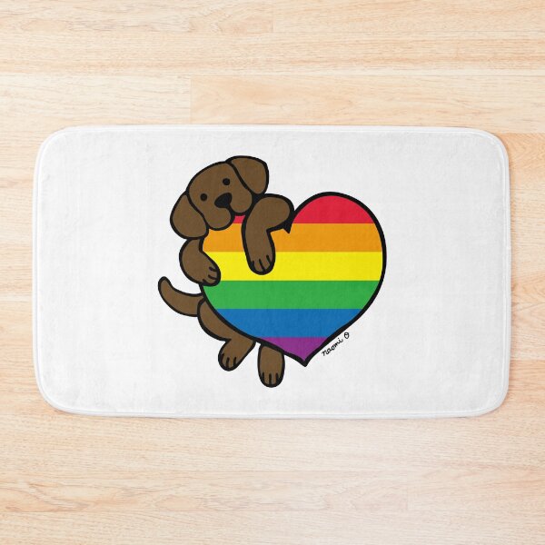 Item preview, Chocolate Labrador and Rainbow Pride Heart designed and sold by HappyLabradors.