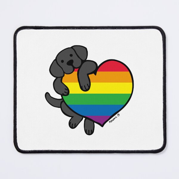 Item preview, Black Labrador and Rainbow Pride Heart designed and sold by HappyLabradors.